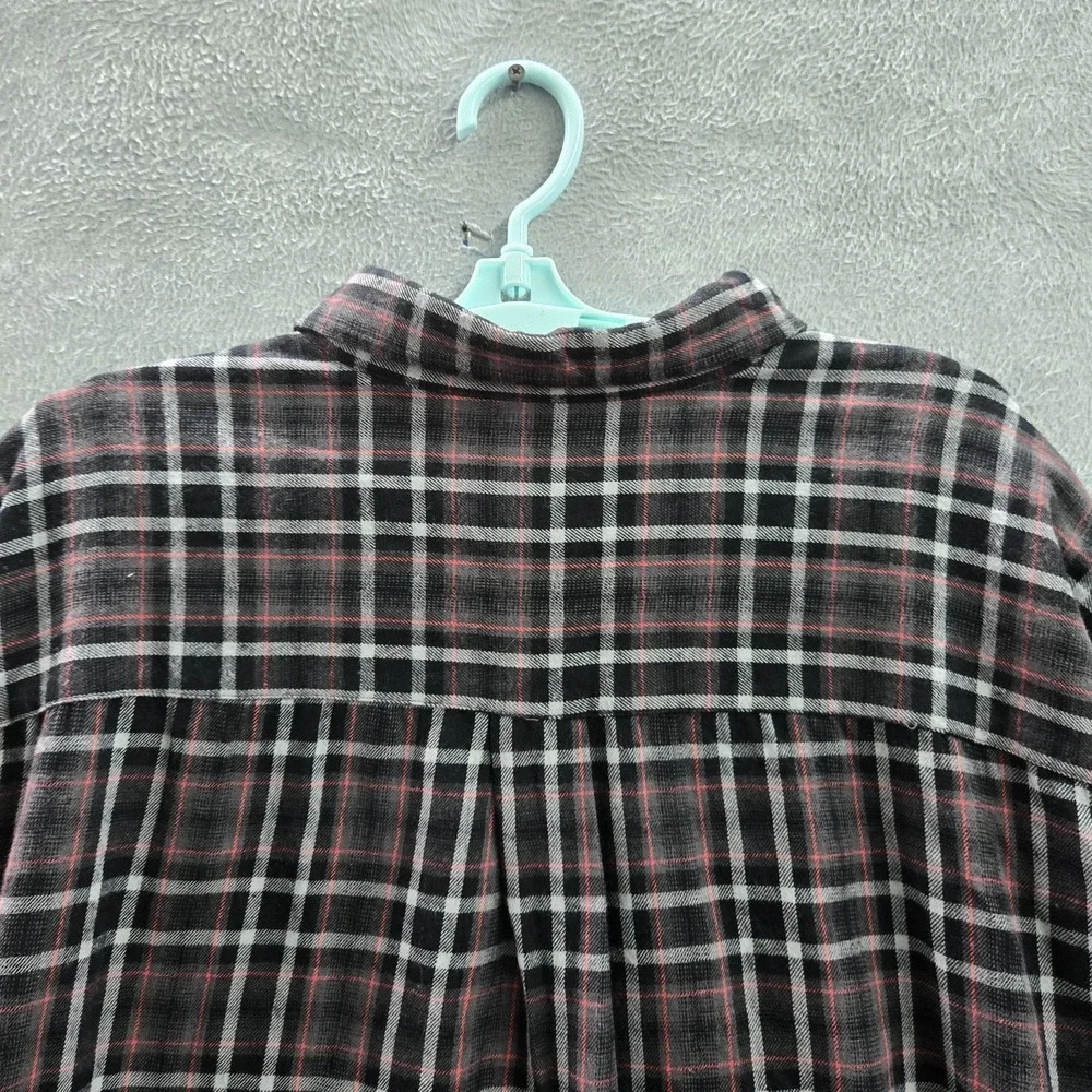 The Foundry Supply Co. Men Button Up Shirt 2XLT Black‎ Plaid Flannel